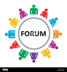 Forum icon with group of stylized people on white background Stock Vector  Image & Art - Alamy